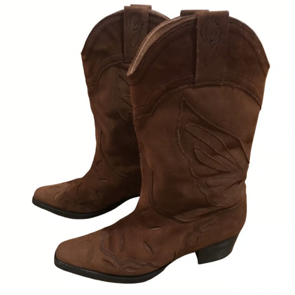 Fall Winter 2019 Ganni Suede Cowboy Cowgirl Western Boots